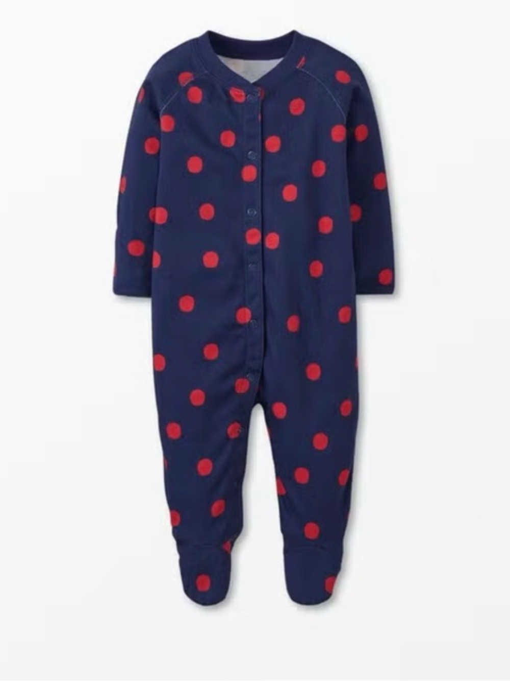 Hanna Andersson Baby Footed Pajamas 0-3 Months Organic Pima Cotton Polka Dots